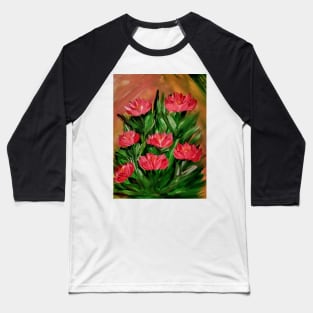 A bunch of wildflowers in pink . Baseball T-Shirt